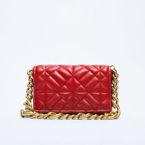 quilted chain strap shoulder bag zara